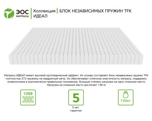 Матрас ортопедический ЭОС Идеал Тип 6a 80х200