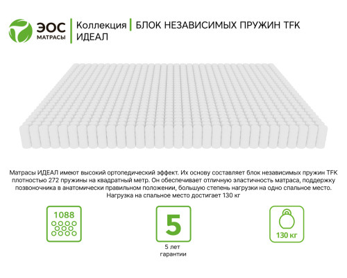 Матрас ортопедический ЭОС Идеал Тип 8 160х200