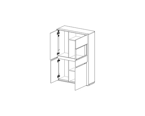 Боско шкаф с витриной 1V3D
