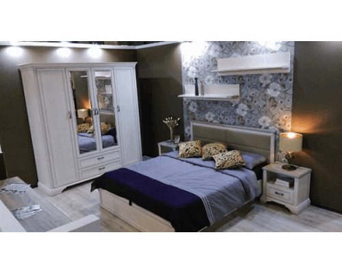 Монако спальня, кровать с мягким изголовьем