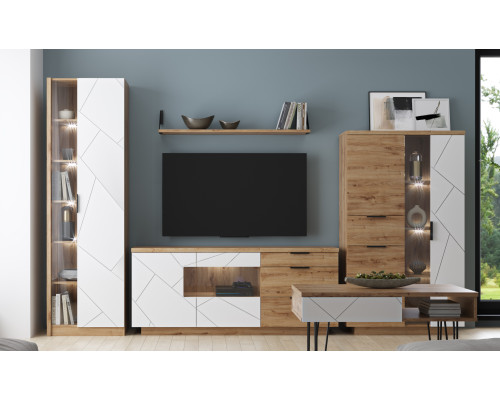 Стенка для гостиной №2 Кайлас Дуб наварра / эко джелато 
