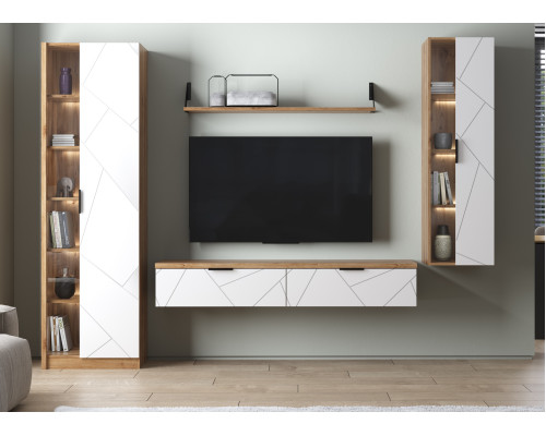 Стенка для гостиной Кайлас Дуб наварра / эко джелато