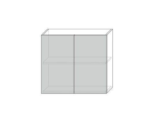 Гранд шкаф навесной 2D/80-29 серый / дуб йорк песочный