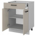 Алеся Кухонный шкаф-стол 2D1S/60. Цвет серый / глиняный серый
