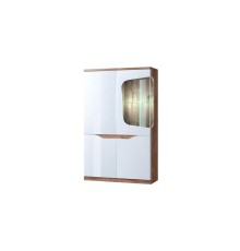 Эвора шкаф витрина 1V3D P белый блеск