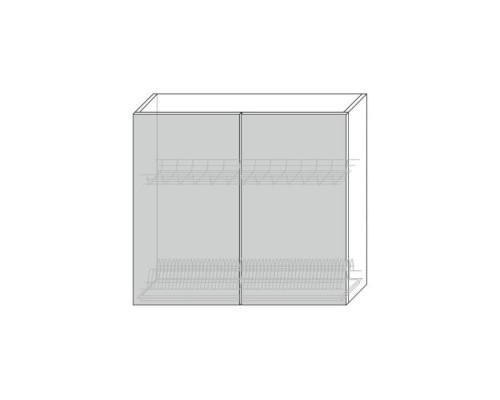 Гранд шкаф для сушки посуды 2D/80 серый/дуб йорк песочный