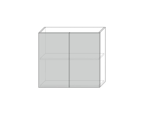 Тапио шкаф настенный 2D/80 серый/дуб снежный