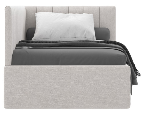 Кровать Сингл 90 угловая с подъемником. Цвет Aoplush Pebble