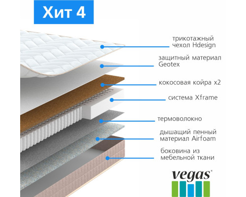 Матрас ортопедический Вегас Хит 4 160х200