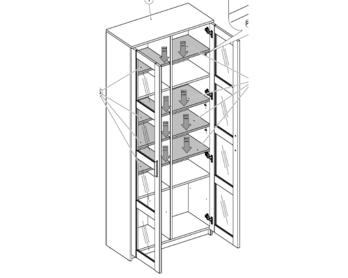 Скаген Шкаф с витриной 2V